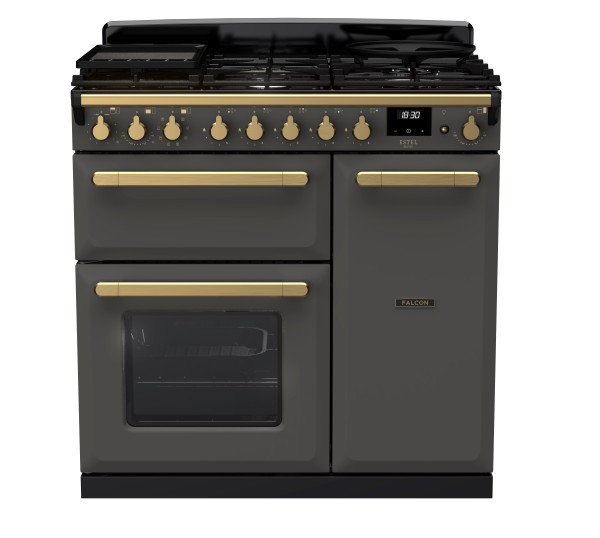 RS30021_ESDL90DFPSLTAB-E1-Falcon Estel Deluxe 90 Dual Fuel-Slate-Antique Brass-Front view.jpg