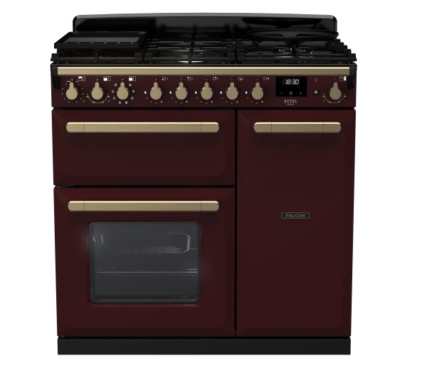RS29996_ESDL90DFPBORAB-E1-Falcon Estel Deluxe 90 Dual Fuel-Bordeaux-Antique Brass-Front view.jpg
