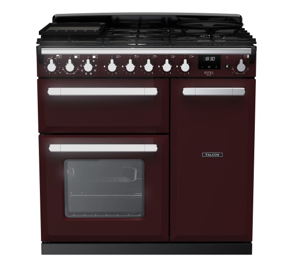 RS29995_ESDL90DFPBORCM-E1-Falcon Estel Deluxe 90 Dual Fuel-Bordeaux-Chrome-Front view.jpg