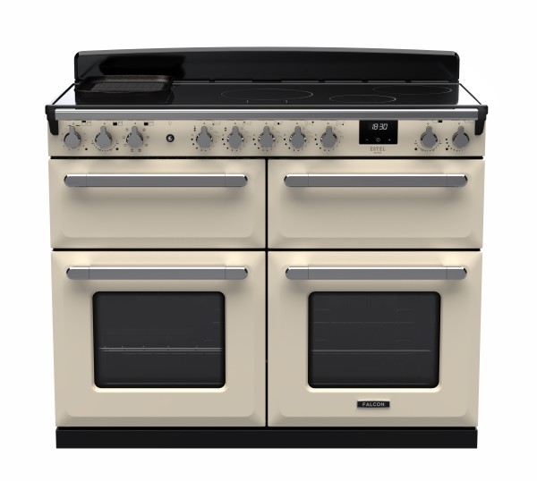 RS30110_ESDLB110EIPPCRCM-E1-Falcon Estel Deluxe 110 Induction-Slow cook oven-Pale Cream-Chrome-Front view.jpg