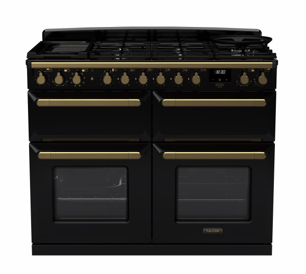 RS30089_ESDLB110DFPGBLAB-E1-Falcon Estel Deluxe 110 Dual Fuel-Slow cook oven-Black-Antique Brass-Front view.jpg