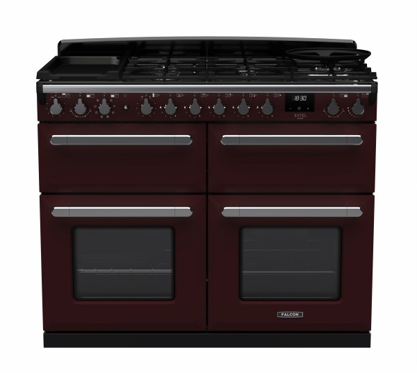 RS30092_ESDLB110DFPBORCM-E1-Falcon Estel Deluxe 110 Dual Fuel-Slow cook oven-Bordeaux-Chrome-Front view.jpg