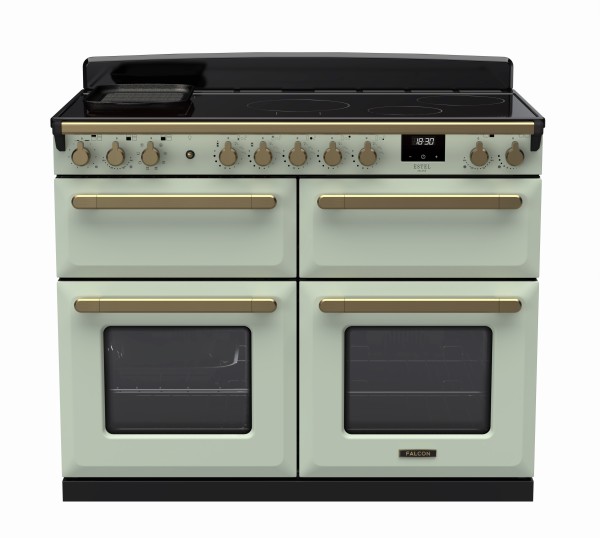 RS30103_ESDLB110EIPMNTAB-E1-Falcon Estel Deluxe 110 Induction-Slow cook oven-Mint-Antique Brass-Front view.jpg