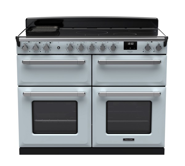 RS30106_ESDLB110EIPMSBCM-E1--Falcon Estel Deluxe 110 Induction-Slow cook oven-Misty Blue-Chrome-Front view.jpg