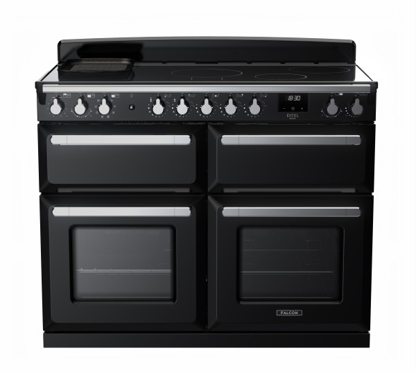 RS30090_ESDLB110EIPGBLCM-E1-Falcon Estel Deluxe 110 Induction-Slow cook oven-Black-Chrome-Front view.jpg