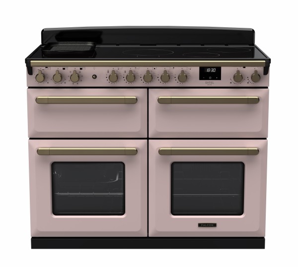 RS30115_ESDLB110EIPPPKAB-E1-Falcon Estel Deluxe 110 Induction-Slow cook oven-Pale Pink-Antique Brass-Front view.jpg