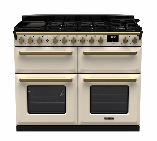 RS30109_ESDLB110DFPPCRAB-E1-Falcon Estel Deluxe 110 Dual Fuel-Slow cook oven-Pale Cream-Antique Brass-Front view.jpg