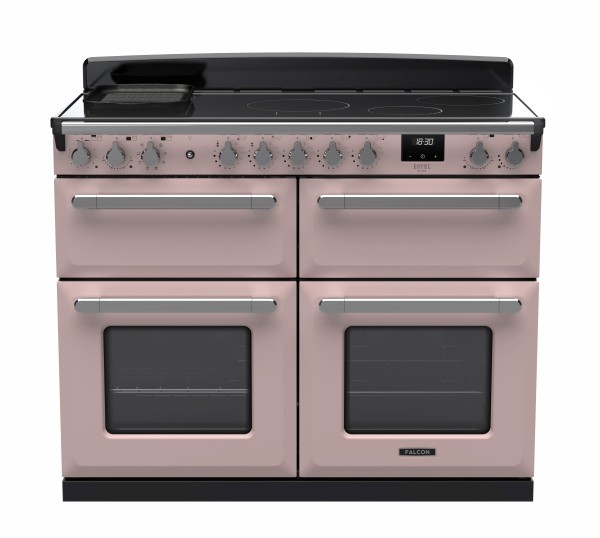 RS30114_ESDLB110EIPPPKCM-E1-Falcon Estel Deluxe 110 Induction-Slow cook oven-Pale Pink-Chrome-Front view.jpg
