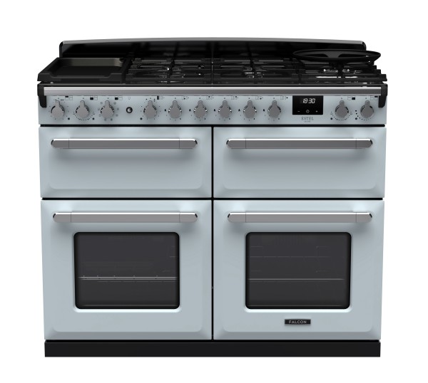 RS30104_ESDLB110DFPMSBCM-E1-Falcon Estel Deluxe 110 Dual Fuel-Slow cook oven-Misty Blue-Chrome-Front view.jpg