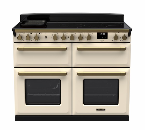 RS30111_ESDLB110EIPPCRAB-E1-Falcon Estel Deluxe 110 Induction-Slow cook oven-Pale Cream-Antique Brass-Front view.jpg