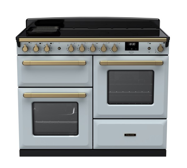 RS30075_ESDLO110EIPMSBAB-E1-Falcon Estel Deluxe 110 Induction-Proving drawer-Misty Blue-Antique Brass-Front view.jpg