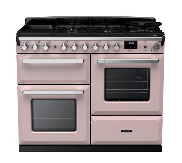 RS30080_ESDLO110DFPPPKCM-E1-Falcon Estel Deluxe 110 Dual Fuel-Proving drawer-Pale Pink-Chrome-Front view.jpg