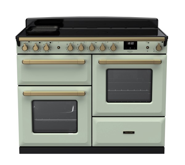 RS30071_ESDLO110EIPMNTAB-E1-Falcon Estel Deluxe 110 Induction-Proving drawer-Mint-Antique Brass-Front view.jpg