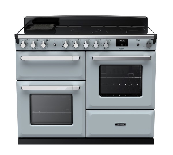 RS30074_ESDLO110EIPMSBCM-E1-Falcon Estel Deluxe 110 Induction-Proving drawer-Misty Blue-Chrome-Front view.jpg