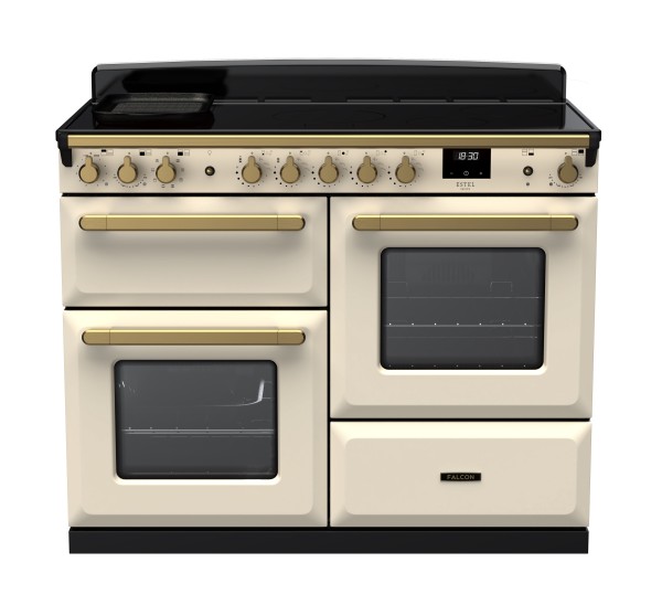 RS30079_ESDLO110EIPPCRAB-E1-Falcon Estel Deluxe 110 Induction-Proving drawer-Pale Cream-Antique Brass-Front view.jpg
