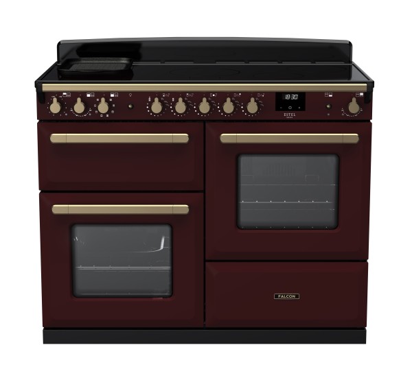 RS30063_ESDLO110EIPBORAB-E1-Falcon Estel Deluxe 110 Induction-Proving drawer-Bordeaux-Antique Brass-Front view.jpg