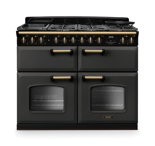 Kuchnia gazowo-elektryczna Falcon Classic Deluxe 110 Slow Cook - Łupek / Antyczny Mosiądz